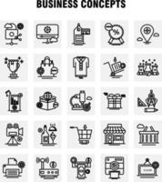 iconos de línea de conceptos de negocio establecidos para infografía kit uxui móvil y diseño de impresión incluyen tablero abierto tienda centro comercial calendario fecha meses colección moderno logotipo infográfico y pictograma vector