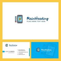 Money through smartphone Logo design with Tagline Front and Back Busienss Card Template Vector Creative Design