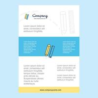 Template layout for Pencil and scale comany profile annual report presentations leaflet Brochure Vector Background