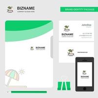 Beach Business Logo File Cover Visiting Card and Mobile App Design Vector Illustration