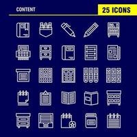 Content Line Icon Pack For Designers And Developers Icons Of Book Book Mark Content Content Pens Pocket Content Vector