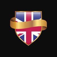 United Kingdom flag Golden badge design vector