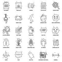 25 conjunto de iconos de línea de mezcla de concepto de negocio vector