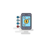 Flat Money through smartphone Icon Vector