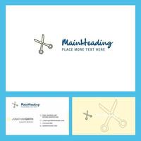 Scissor Logo design with Tagline Front and Back Busienss Card Template Vector Creative Design