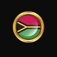 Vanuatu flag Golden button vector