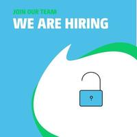 Join Our Team Busienss Company Unlock We Are Hiring Poster Callout Design Vector background