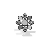 vector de icono gris lleno de línea plana de icono web nuclear