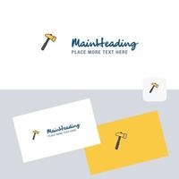 Hammer vector logotype with business card template Elegant corporate identity Vector