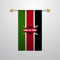 Kenya hanging Flag vector