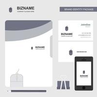 Mouse Business Logo File Cover Visiting Card and Mobile App Design Vector Illustration