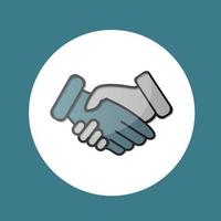 Business handshake. Icon on white background. Vector illustration