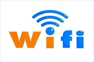 icono wifi o logotipo símbolo de signo aislado ilustración vectorial - iconos vectoriales de estilo de color azul y naranja de alta calidad. vector