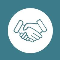 Business handshake. Icon on white background. Vector illustration