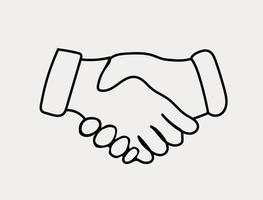 Business handshake. Icon on white background. Vector illustration