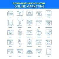 Online Marketing Icons Futuro Blue 25 Icon pack vector
