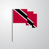 trinidad y tobago bandera ondeante fondo creativo vector