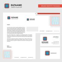 Processor Business Letterhead Envelope and visiting Card Design vector template