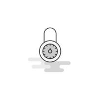 Locked Web Icon Flat Line Filled Gray Icon Vector
