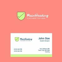 Sheild logo Design with business card template Elegant corporate identity Vector