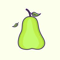 fresh pear fruit vector illustration. flat icon