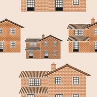 Editable Traditional English House Building with Two Level Floors Vector Illustration as Seamless Pattern for Creating Background of England Culture Tradition and History Related Design