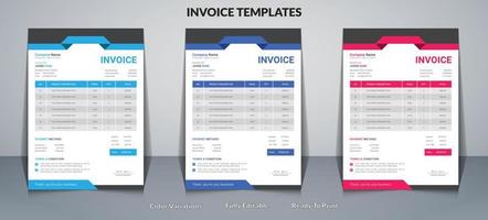 Invoice Design templates or Bill Payment form vector
