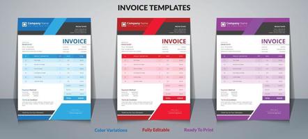 Invoice Design template or Bill Payment form vector