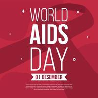 World Aids Day Social Media Design Post Red Ribbon