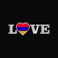 Love typography with Armenia flag design vector