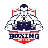 ilustración vectorial de boxeador, perfecta para el diseño del logotipo del club de camisetas y boxeo vector