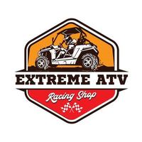 logotipo de ilustración de vector de aventura de carreras de buggy y utv, perfecto para recorridos y logotipo de evento de carreras también diseño de camiseta