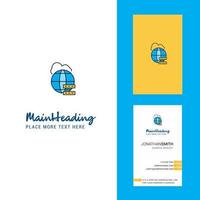 Globe Creative Logo and business card vertical Design Vector