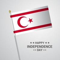 Northern Cyprus Independence day typographic design with flag vector