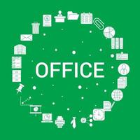 Office Icon Set Infographic Vector Template