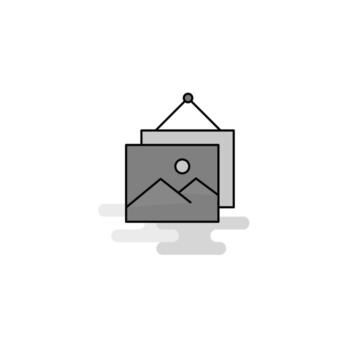 Image frame Web Icon Flat Line Filled Gray Icon Vector