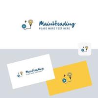 Energy power vector logotype with business card template Elegant corporate identity Vector