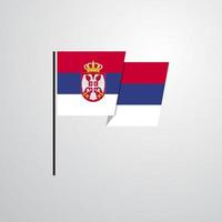 vector de diseño de bandera ondeante de serbia