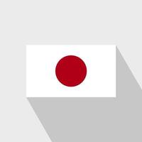 japón bandera larga sombra diseño vector