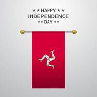 Isle of Man Independence day hanging flag background vector
