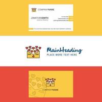 Beautiful Love letter Logo and business card vertical Design Vector