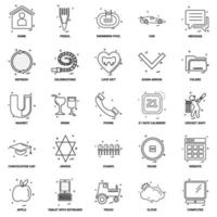 25 Business Concept Mix Line Icon set vector