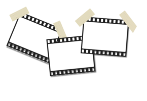 Blank realistic filmstrip photo frame. Empty retro film equipment illustration. png