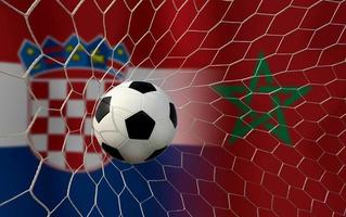 competición de copa de fútbol entre croacia nacional y marruecos nacional. foto