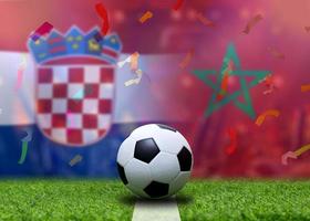 competición de copa de fútbol entre croacia nacional y marruecos nacional. foto