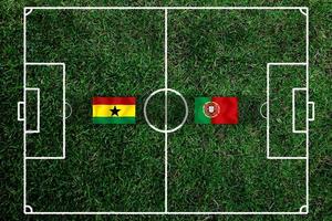 competición de copa de fútbol entre la nacional de ghana y la nacional portuguesa. foto