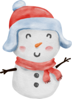 ilustração em aquarela de boneco de neve png