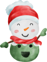 ilustração em aquarela de boneco de neve png