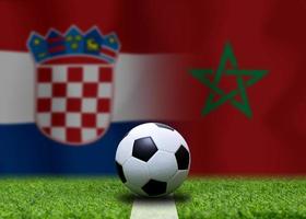 competición de copa de fútbol entre croacia nacional y marruecos nacional. foto