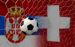competición de copa de fútbol entre la serbia nacional y la suiza nacional. foto